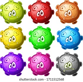 Close up virus cell on white background illustration