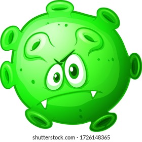 Close up virus cell on white background illustration