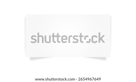 Close up of white note paper on white background.