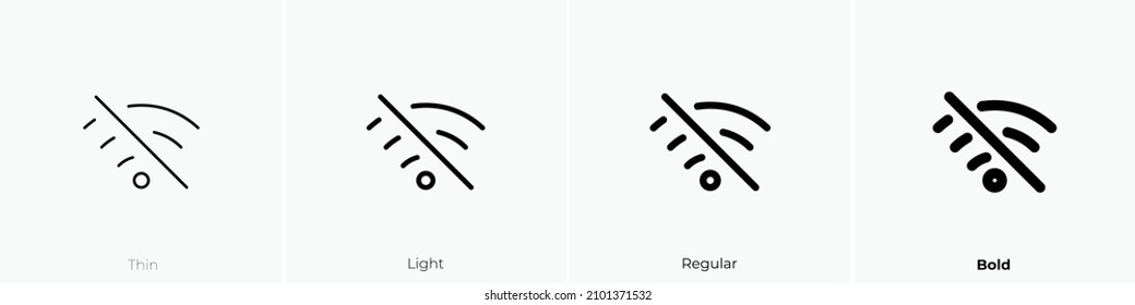cerrar el icono wifi. Diseño delgado, ligero y audaz aislado en un fondo blanco