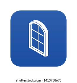 Close window frame icon blue vector isolated on white background