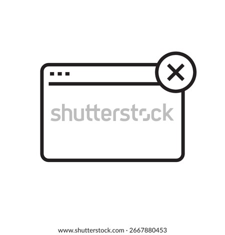 close window tab icon outline editable stroke line drawing eps