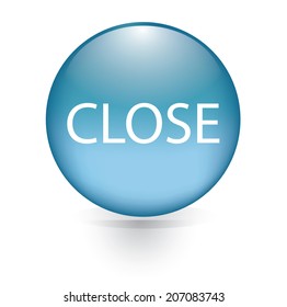 Close word blue button 