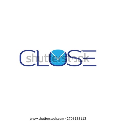 Close word logo t-shirt and sky color with blue color vector design file