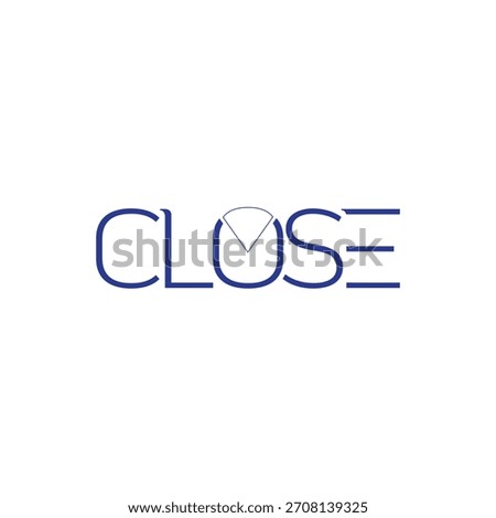 Close word logo t-shirt and sky color with blue color vector design file