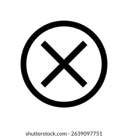 Close X icon. Colored vector illustration.