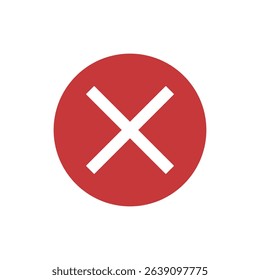 Close X icon. Colored vector illustration.