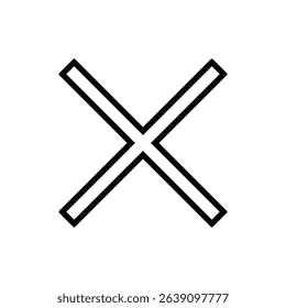 Close X icon. Colored vector illustration.