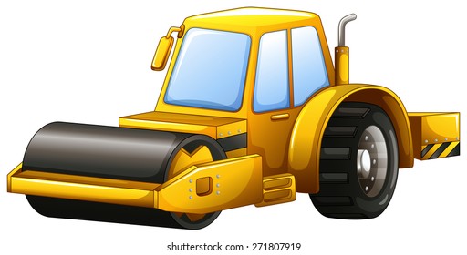 Close up yellow steam roller