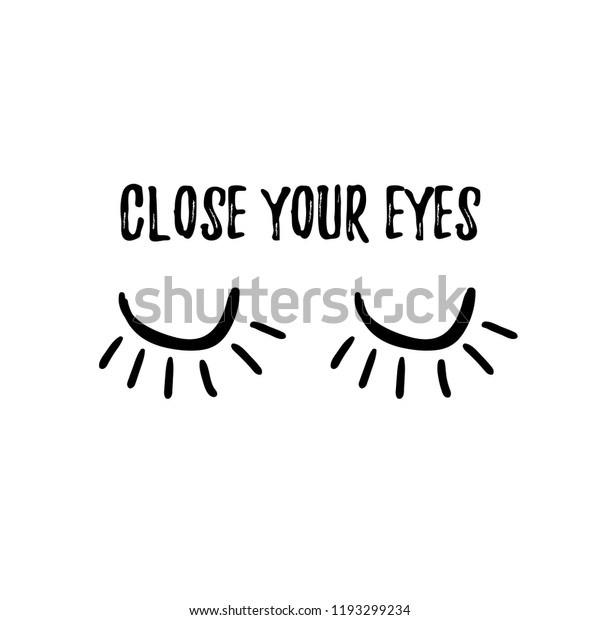 Close Your Eyes Print Tshirt Fabric Stock Vector Royalty Free 1193299234