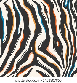 Close up of a zebra print wallpaper design, featuring seamless vector abstract patterns resembling the distinctive stripes of a zebra