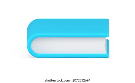 Libro isométrico cerrado 3d con ilustración vectorial de icono de cubierta azul. Libro de texto de papel educativo con páginas blancas aisladas. Insignia del conocimiento, el aprendizaje, el estudio en la universidad, la universidad o la escuela