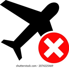 Closed airplane icon with flat style. Isolated vector closed airplane icon image on a white background.