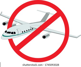 Closed Airports Mark Red Icon Vector