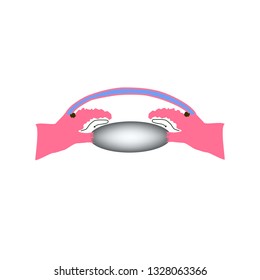 Closed angle glaucoma. A common type of glaucoma. The anatomical structure of the eye. Infographics. Vector illustration on isolated background.