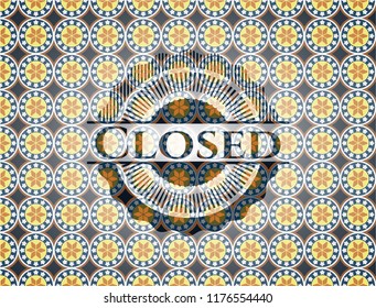 Closed arabesque emblem. arabic decoration.
