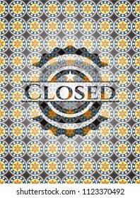 Closed arabesque emblem background. arabic decoration.