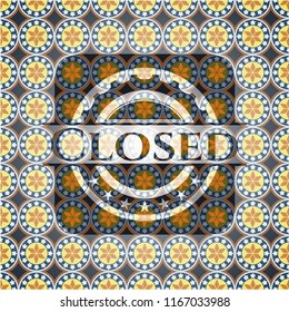 Closed arabic emblem. Arabesque decoration.