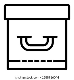 Closed archive box icon. Outline closed archive box vector icon for web design isolated on white background