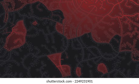 Closed area, district, road. Gps map navigation to own house. Detailed view of city. Decorative graphic tourist map City top view. Abstract background. Flat style, Vector, illustration isolated.