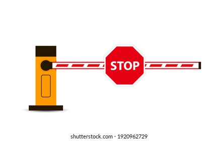 closed automatic barrier on white background. Vector illustration