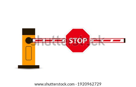 closed automatic barrier on white background. Vector illustration