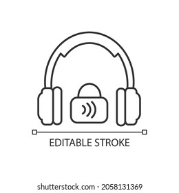 Closed Back Headphones Linear Icon Over Stock Vector (Royalty Free ...