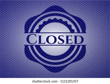 Closed badge with denim background