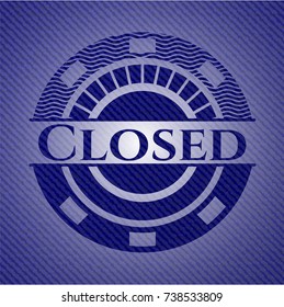 Closed badge with denim texture
