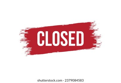 closed banner design. closed icon. Flat style vector illustration.