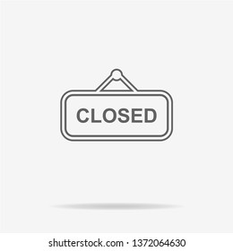 Closed banner icon. Vector concept illustration for design.