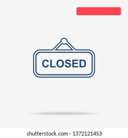 Closed banner icon. Vector concept illustration for design.