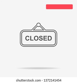 Closed banner icon. Vector concept illustration for design.