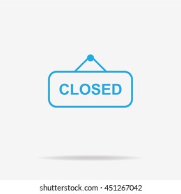 Closed banner icon. Vector concept illustration for design.