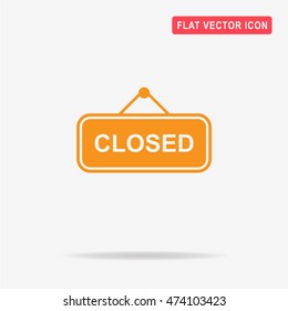 Closed banner icon. Vector concept illustration for design.