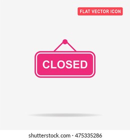 Closed banner icon. Vector concept illustration for design.
