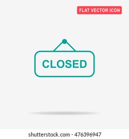 Closed banner icon. Vector concept illustration for design.