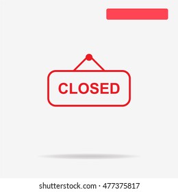 Closed banner icon. Vector concept illustration for design.