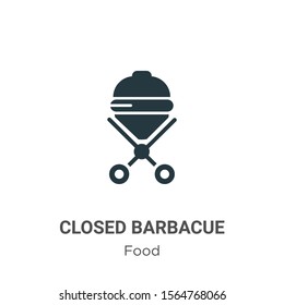 Closed barbacue vector icon on white background. Flat vector closed barbacue icon symbol sign from modern food collection for mobile concept and web apps design.