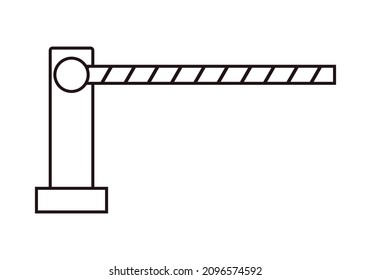 Closed barrier black icon on white background.