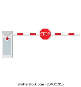 Closed barrier, road barrier, barrier vector, isolated on white