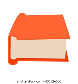 Closed big red book icon, cartoon style