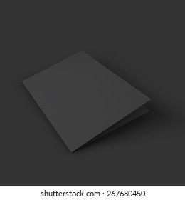 Closed black booklet. Business mockup template. Presentation of your branding and identity design. Vector Illustration EPS10.