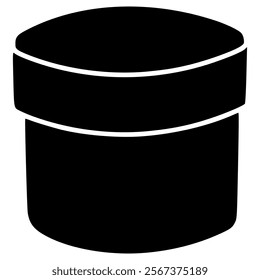 closed blank tube container hand drawn glyph illustration