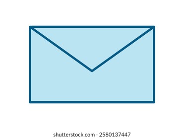 Closed blue postal letter envelope