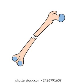 Closed bone fracture line icon. Vector isolated element. Editable stroke.