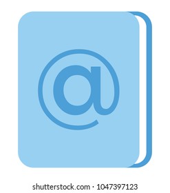 
A closed book with Arroba sign concept of email address book
