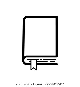Libro cerrado con marcador, icono de Vector de línea