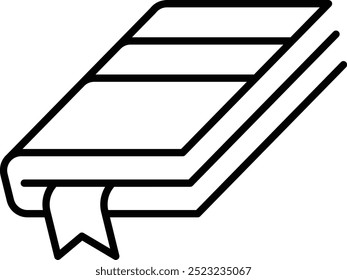 Closed Book with Bookmark from Top Diagonal Angle