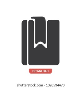 Closed book with bookmark vector icon